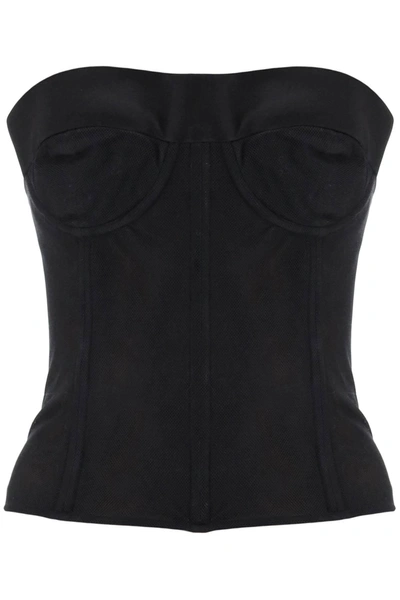 Maison Margiela Bustier Top In Mesh In Black