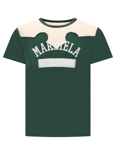 Maison Margiela Men 'western Patchwork' T-shirt In Green