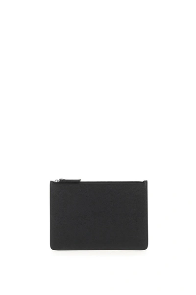 Maison Margiela Grained Leather Small Pouch In Black
