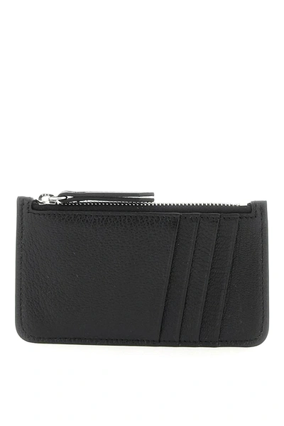 Maison Margiela Leather Zipped Cardholder Men In Black