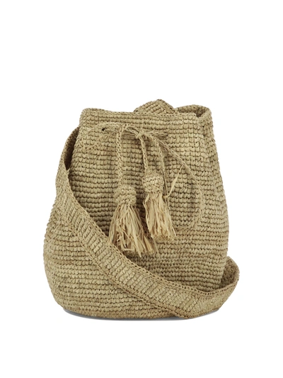 Manebi Manebí "beach Bucket" Crossbody Bag In Beige