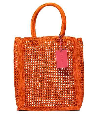 Manebi Manebí "raffia Net" Handbag In Orange
