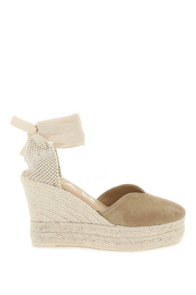 Manebi Wedge Espadrilles In Beige