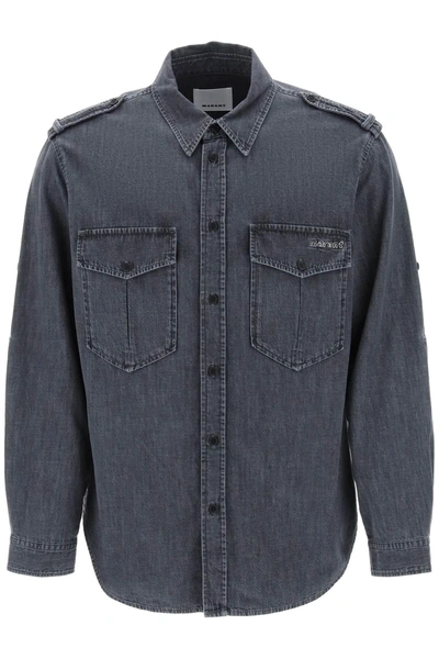 Marant 'cesar' Chambray Shirt In Grey