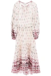 Marant Etoile Geometric-print Long-sleeve Dress In White