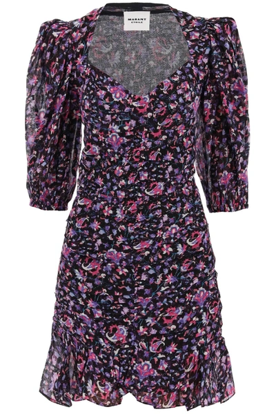 Marant Etoile Lunesa Cotton Mini Dress In Mixed Colours