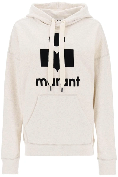 Marant Etoile Mansel Hoodie With Flocked Logo In Neutrals