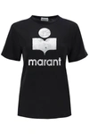 Isabel Marant Étoile Isabel Marant Etoile Zewel T Shirt With Metallic Logo Print In Black