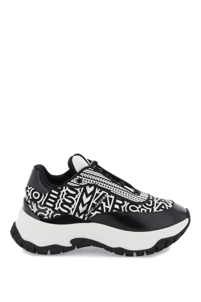 Marc Jacobs The Monogram Lazy Runner Trainers In Black,white