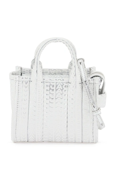Marc Jacobs The Monogram Metallic Small Tote Bag In Silver