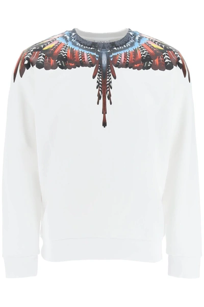 Marcelo Burlon County Of Milan Grizzly Wings Cotton Sweatshirt In White
