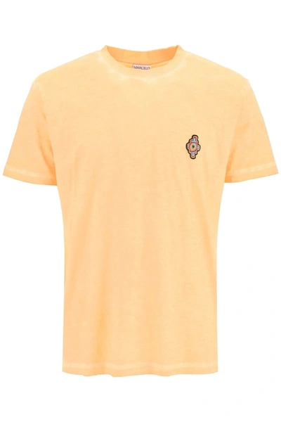 Marcelo Burlon County Of Milan Sunset Cross Regular T-shirt In Yellow & Orange
