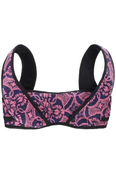 Marine Serre 'oriental Towels' Bralette Top In Multicolor