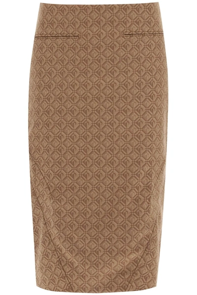 Marine Serre Moon Diamant Jacquard Midi Skirt In Mixed Colours