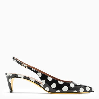 Tory Burch Polka-dot Patent Leather Slingback Pumps In Multicolor