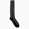 MARNI MARNI BLACK/WHITE CHECK PATTERN LONG SOCKS