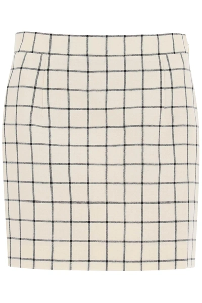 Marni Grid-pattern Fitted Skirt In White