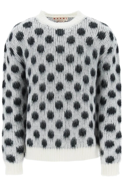 Marni Polka-dot Crewneck Jumper In Black