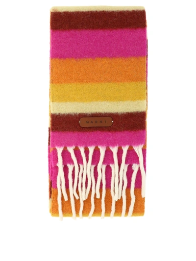Marni Striped Knit Scarf In Multicolour