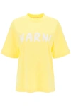 Marni Logo-print Cotton T-shirt In Lemon Yellow