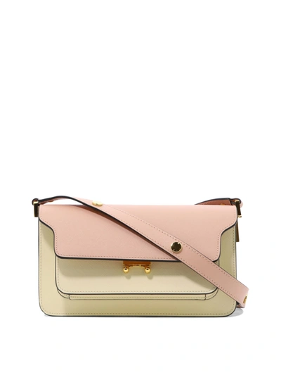 Marni Trunk Colourblock Foldover Top Shoulder Bag In Pink