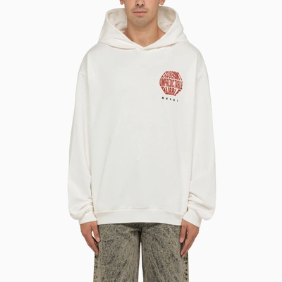 Marni Graphic-print Cotton Hoodie In White