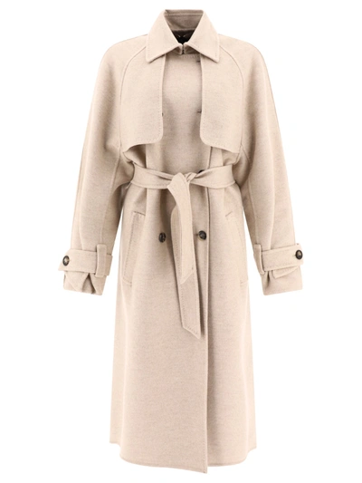 Max Mara Atelier "falco" Cashmere Trench Coat In Beige