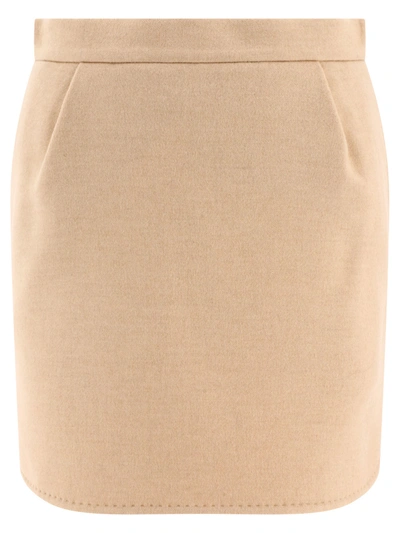 Max Mara Bobbio Mini Skirt In Beige