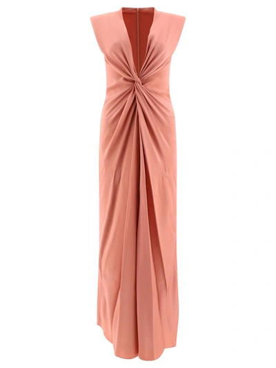 Max Mara Bridal "pilard" Envers Satin Draped Dress In Rose''