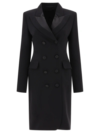 Max Mara Pianoforte Robe Manteau Wool Dress In Black