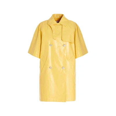 Max Mara Tondo Rain Coat In Yellow