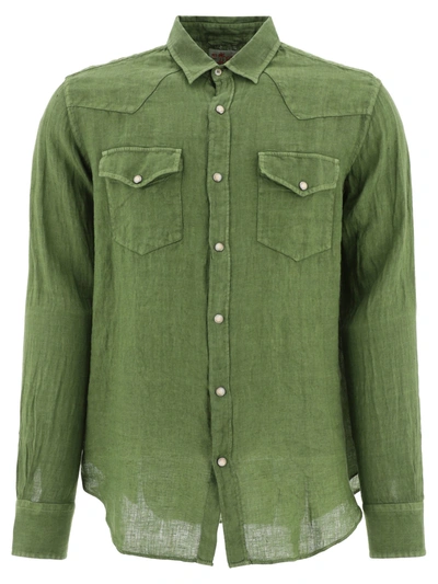 Mc2 Saint Barth Dark Green Linen Shirt