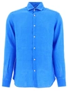 Mc2 Saint Barth Man Linen Bluette Shirt
