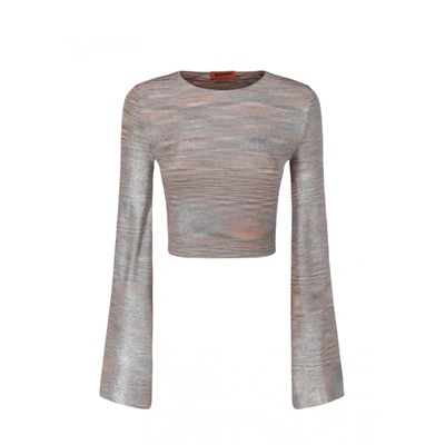 Missoni Cropped Longsleeve Top In Gray