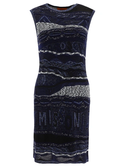 Missoni Knitted Dress In Blue