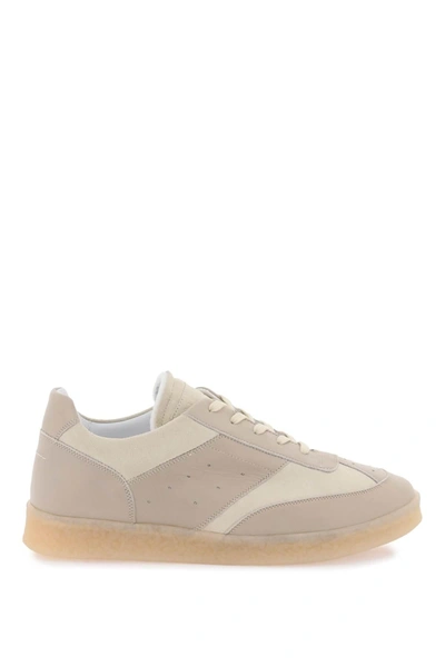 Mm6 Maison Margiela Panelled Lace-up Sneakers In Grey