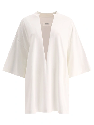 Mm6 Maison Margiela Contrasting Panel T-shirt In White