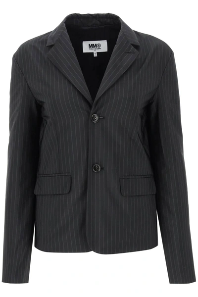 MM6 MAISON MARGIELA MM6 MAISON MARGIELA PADDED BLAZER WITH PINSTRIPE MOTIF