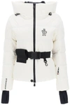 Moncler Bouquetin Belted Quilted Down Ski Jacket In White