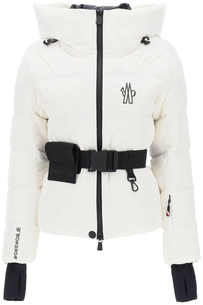 Moncler Bouquetin Belted Padded Jacket In White