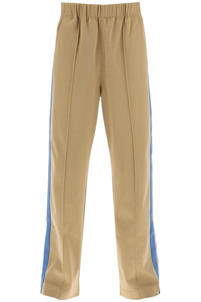 Moncler Jogger Pants With Side Bands In Beige