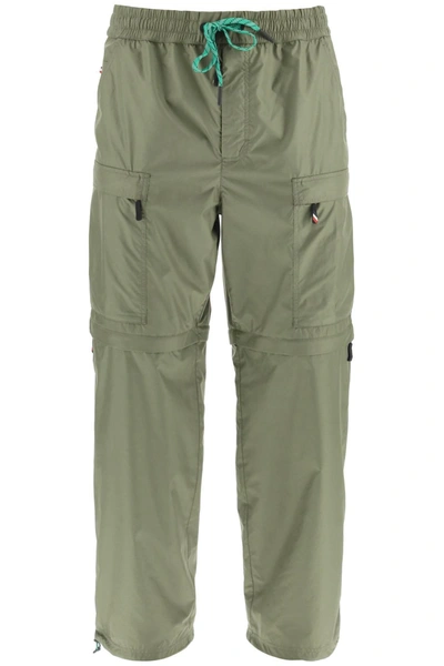 Moncler Grenoble Zip-off Convertible Ripstop Trousers In Yellow