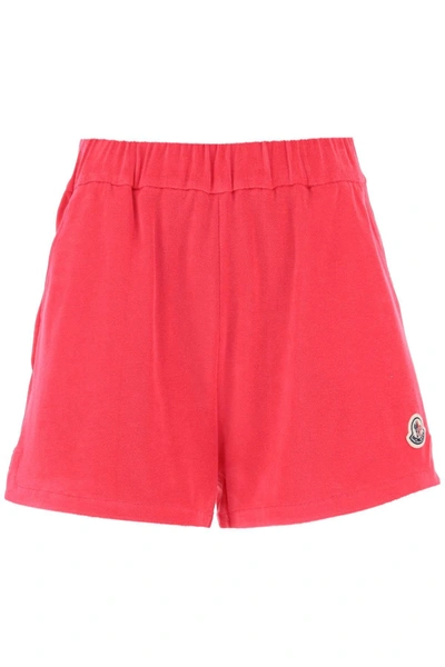 Moncler Basic Sweatshorts In Terry Cloth In Pink