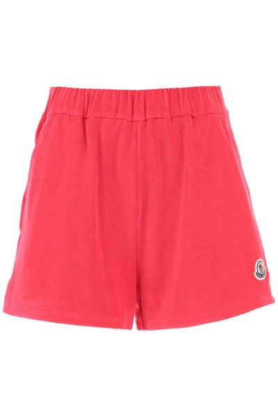 Moncler Basic Sweatshorts In Terry Cloth In Fuchsia