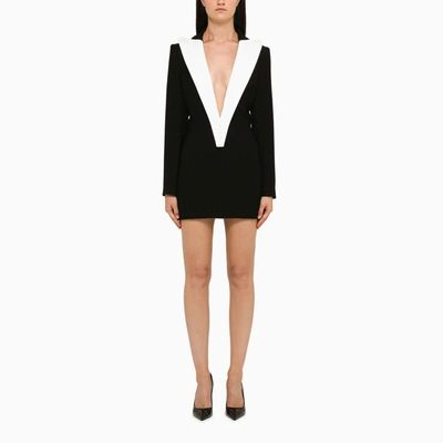 Monot Mini Dress With Revers In Black