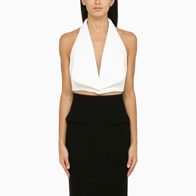 Monot Halterneck Cropped Top In Bianco