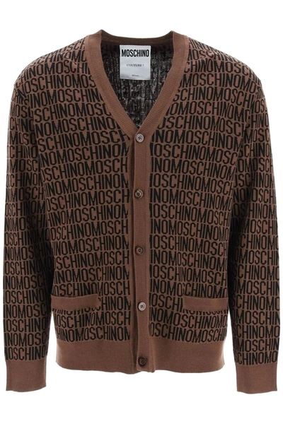 MOSCHINO MOSCHINO ALL OVER LOGO CARDIGAN