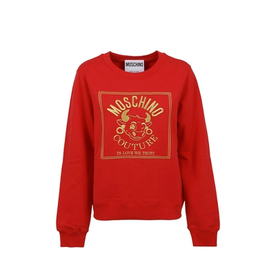 Moschino Couture Logo Sweartshirt In Red