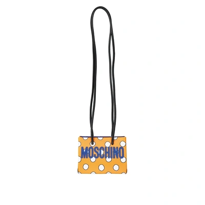 Moschino Leather Mini Bag In Orange