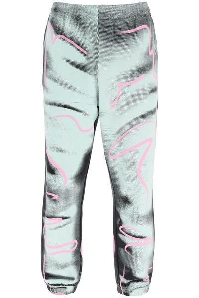 Moschino Shadows Squiggles Jogger Pants In Light Blue